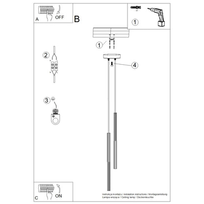 Arche - Lámpara Colgante - 2P - Blanco - Acero - G9 - IP20 - Bombilla No Incluida - Longitud 118 cm