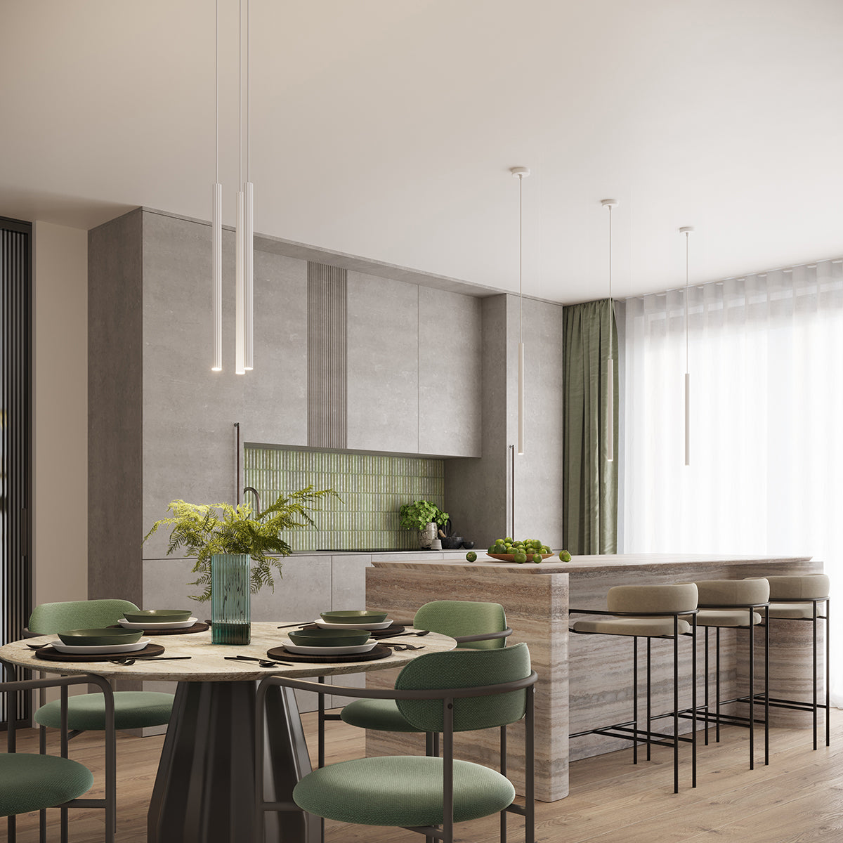 Arche - Lámpara Colgante - 2P - Blanco - Acero - G9 - IP20 - Bombilla No Incluida - Longitud 118 cm