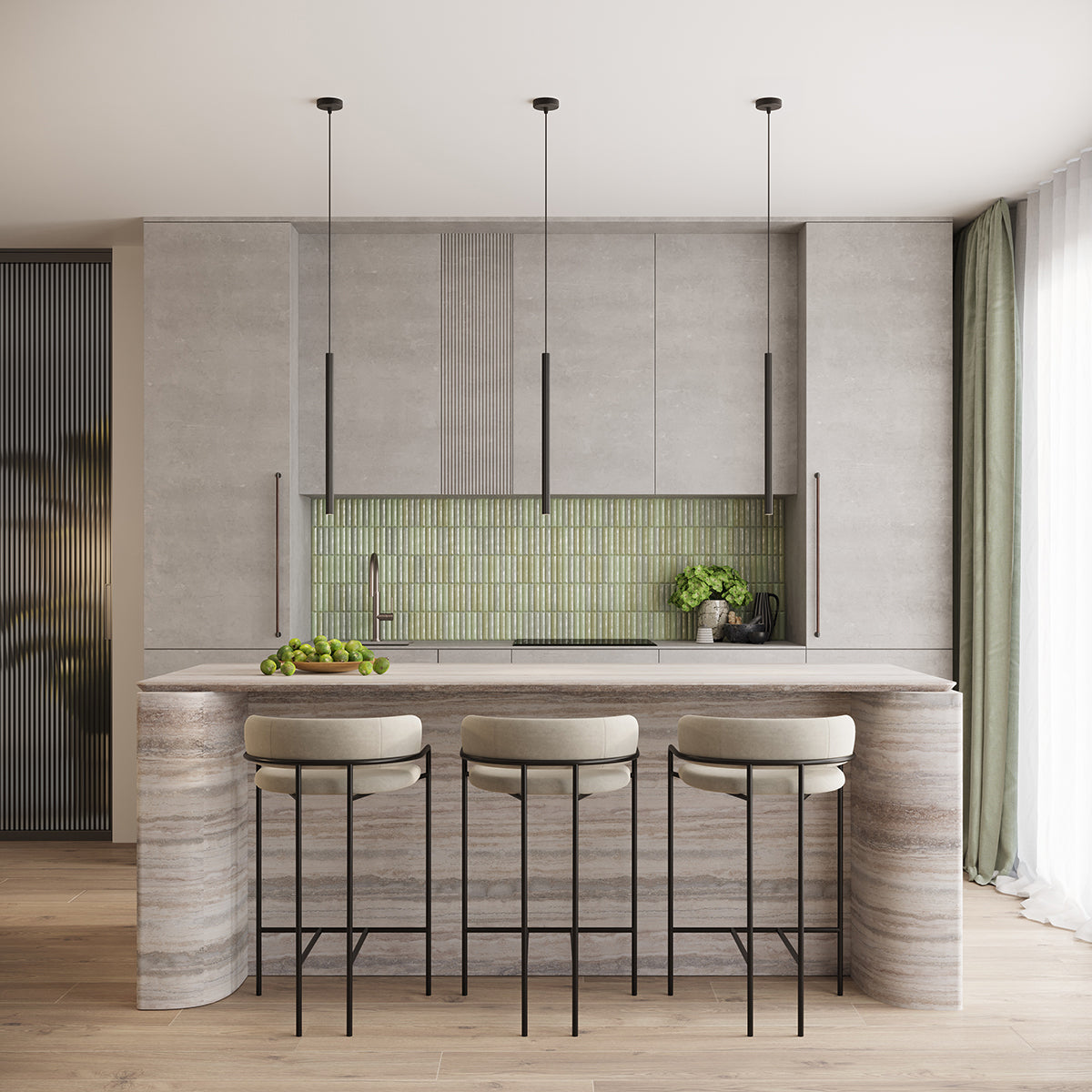 Arche - Pendant Light - 2-Light - Negro Acero - G9 LED No Incluida - IP20 - 118 cm