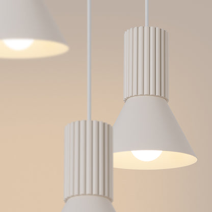 Luzara - Lámpara Colgante - 3-Light Beige - Acero/Aluminio - E14 - IP20 - Bombilla No Incluida - 30/30/120 cm