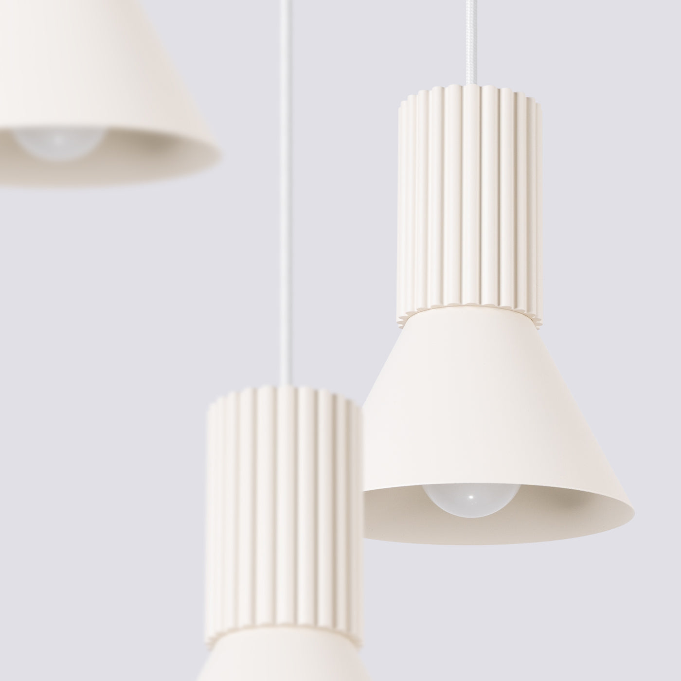 Luzara - Lámpara Colgante - 3-Light Beige - Acero/Aluminio - E14 - IP20 - Bombilla No Incluida - 30/30/120 cm