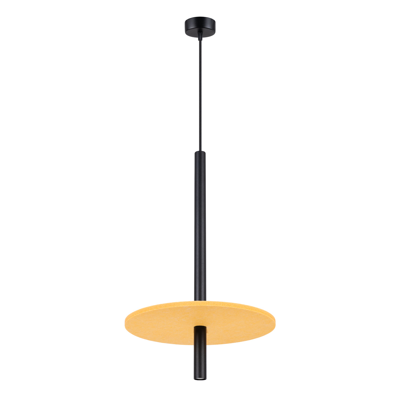 Feltro - Pendant Light - 1-Light - Amarillo y Negro - Fieltro y Acero - Bombilla G9 No Incluida - Altura Ajustable 126 cm