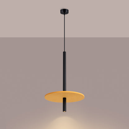 Feltro - Pendant Light - 1-Light - Amarillo y Negro - Fieltro y Acero - Bombilla G9 No Incluida - Altura Ajustable 126 cm