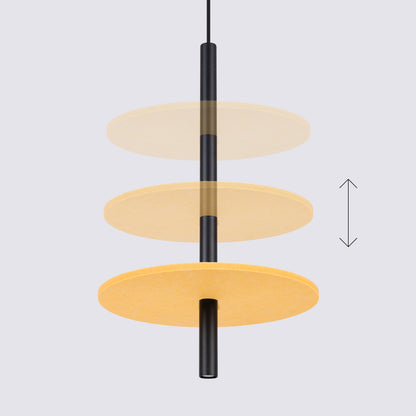 Feltro - Pendant Light - 1-Light - Amarillo y Negro - Fieltro y Acero - Bombilla G9 No Incluida - Altura Ajustable 126 cm