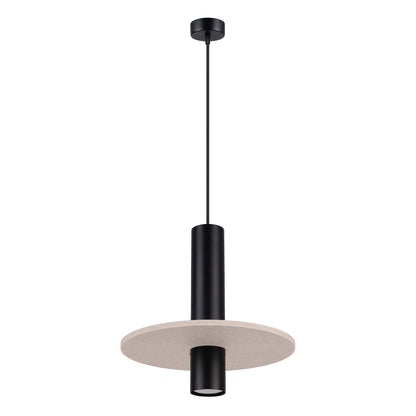 Luzara - Pendant Light - 1-Light - Beige/Negro - Fieltro y Acero - GU10 - IP20 - Ø30 cm