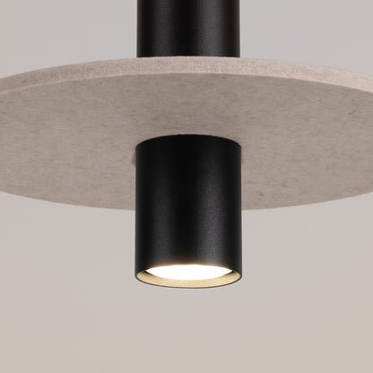 Luzara - Pendant Light - 1-Light - Beige/Negro - Fieltro y Acero - GU10 - IP20 - Ø30 cm