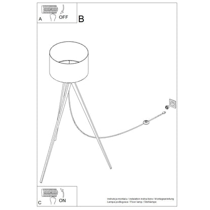 Luzara - Floor Lamp - Burdeos y Madera Natural - E27 - 1 LED Máx 15 W - IP20 - 140 cm