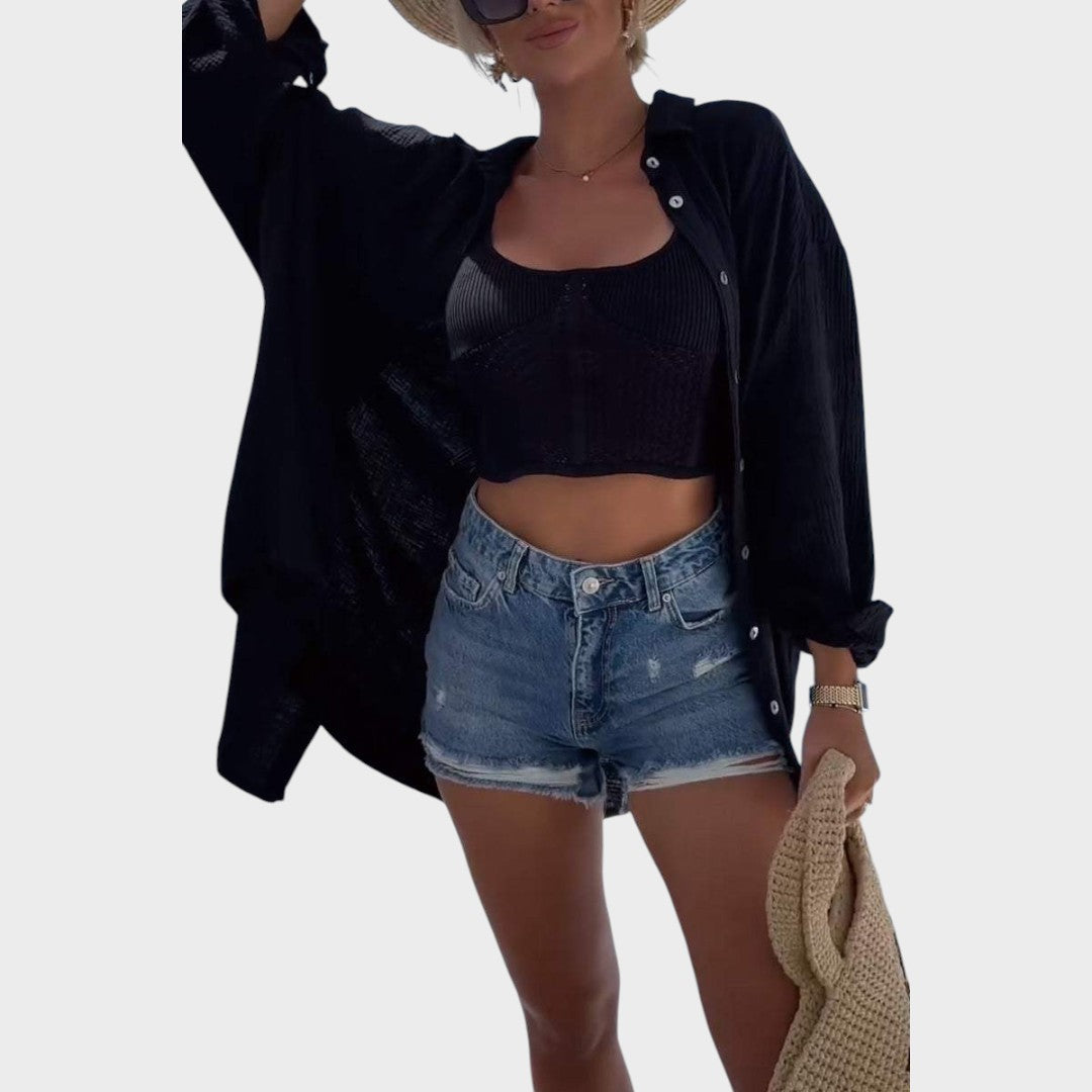 Selena | Camisa Bordada Con Detalles Brillantes